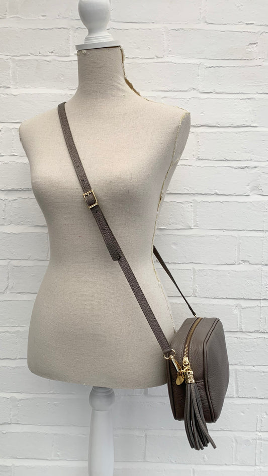 Cinder Leather Crossbody Bag With Tassel - Darcy