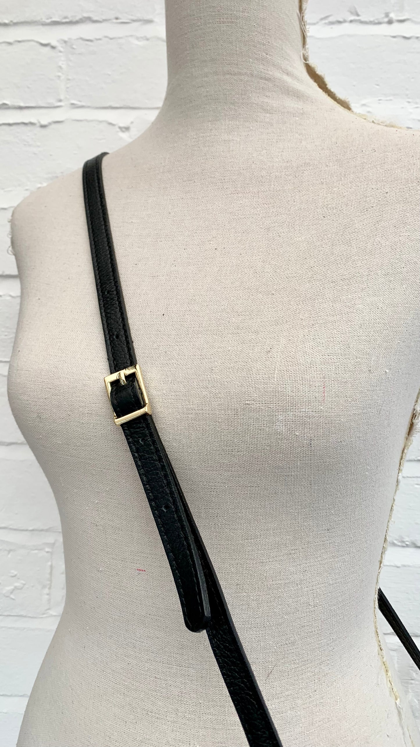 Black Leather Crossbody Bag With Tassel & Strap - Darcy