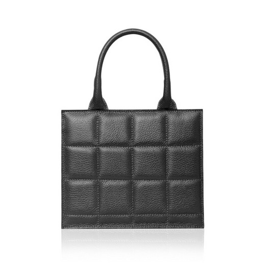 Black Quilted Leather Grab Bag - Moritz