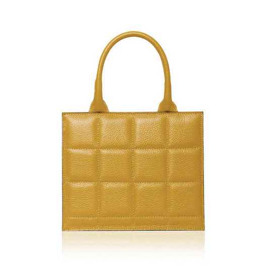 Mustard Yellow Quilted Leather Grab Bag - Moritz