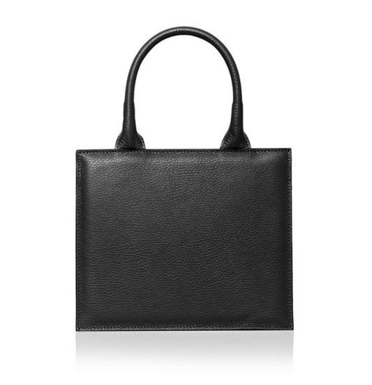 Black Quilted Leather Grab Bag - Viva