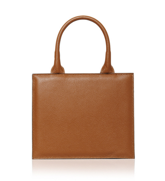Tan Quilted Leather Grab Bag - Viva