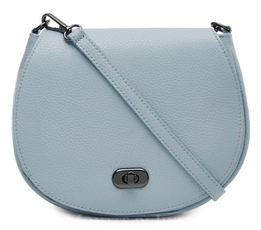 Pale Blue Leather Satchel Bag