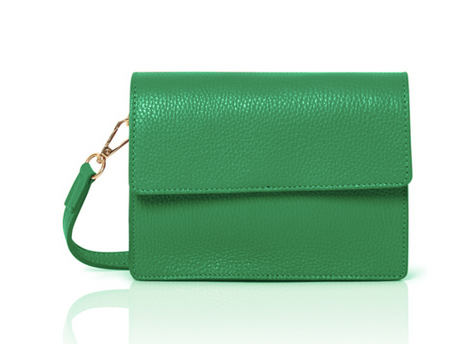 Green Leather Minimalistic Bag - Zoe