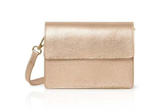 Rose Gold Leather Minimalistic Bag - Zoe
