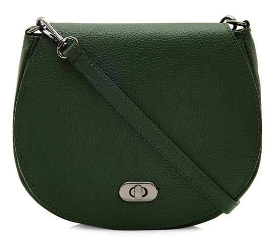 Dark Green Leather Satchel Bag