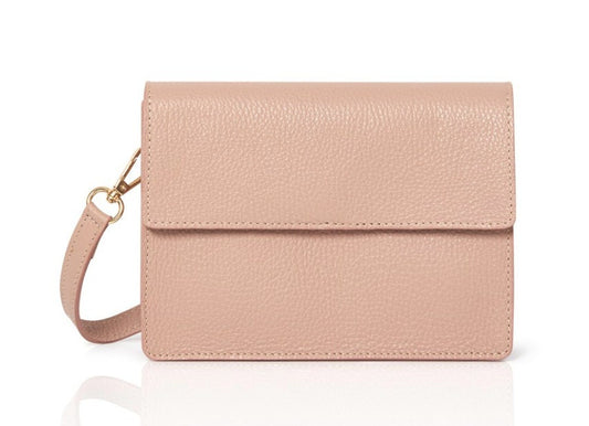 Pale Pink Leather Minimalistic Bag - Zoe
