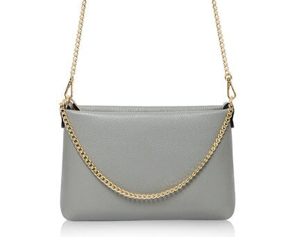 Grey Leather Multiway Chain Bag - Constance