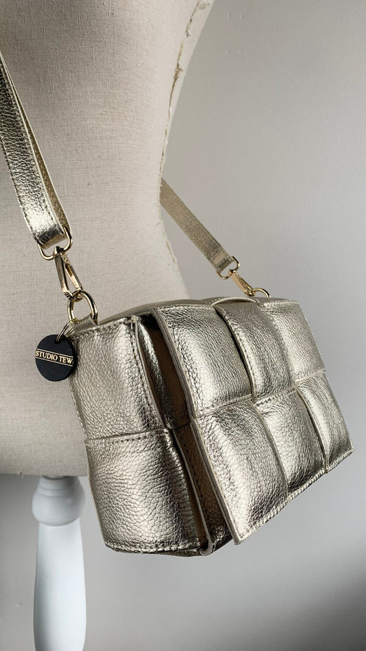 Gold Quilted Leather Bag - Polly