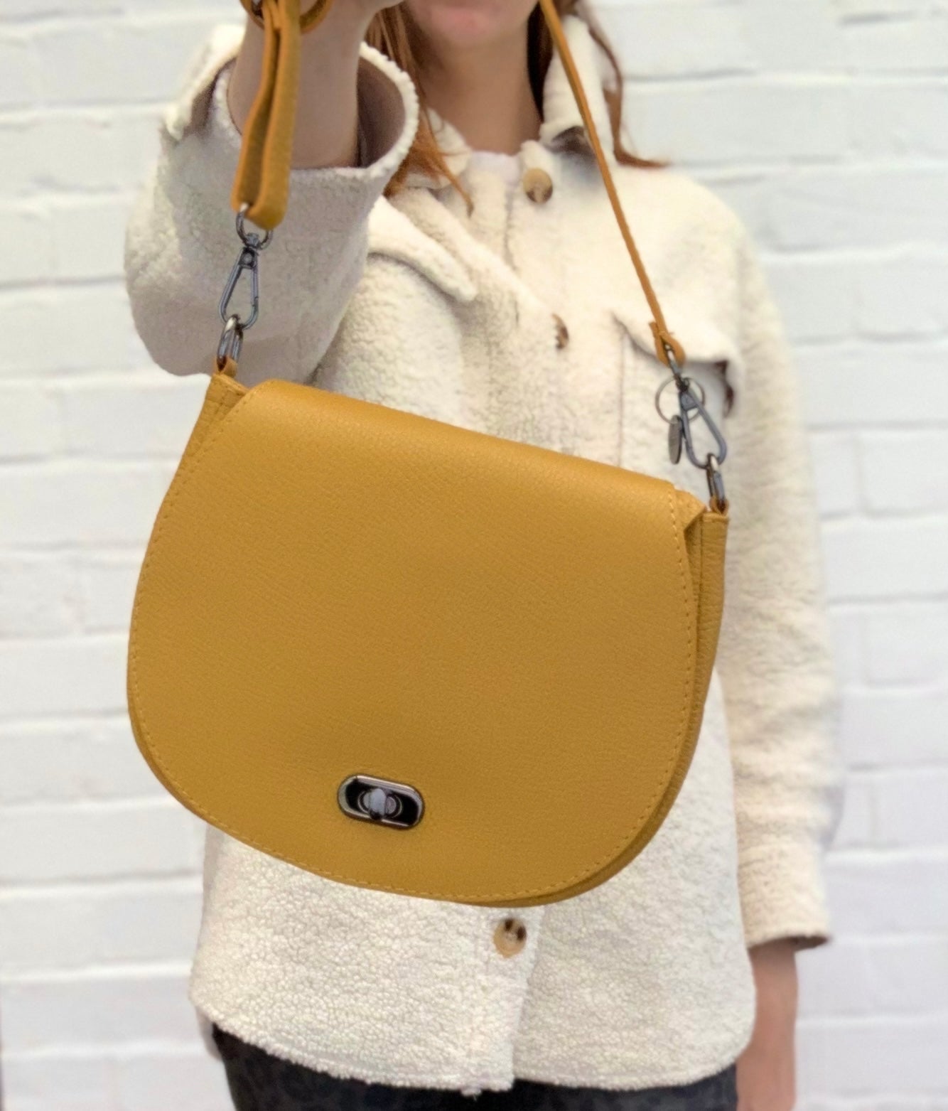Mustard Leather Satchel Bag