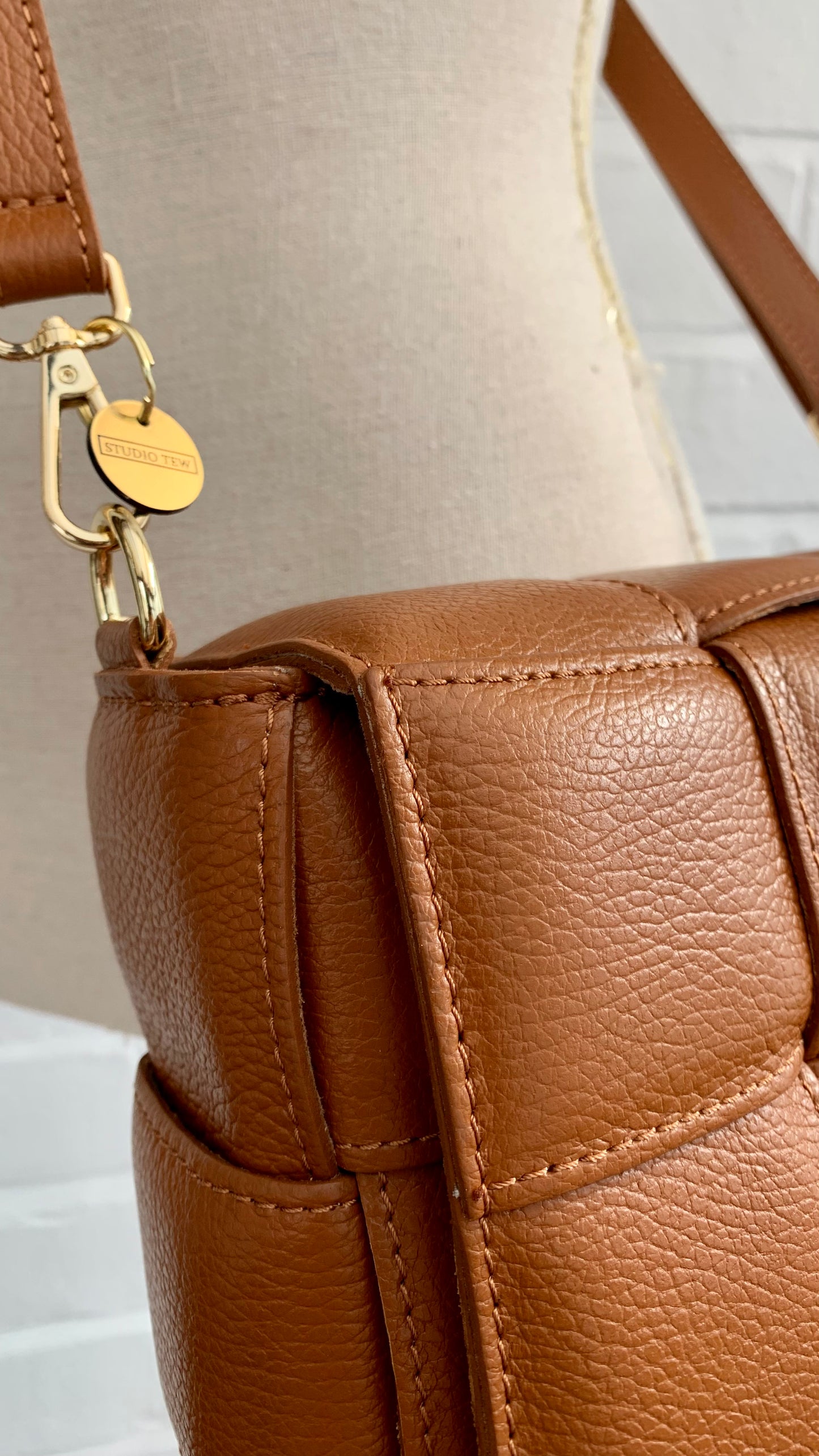 Tan Quilted Leather Bag - Polly