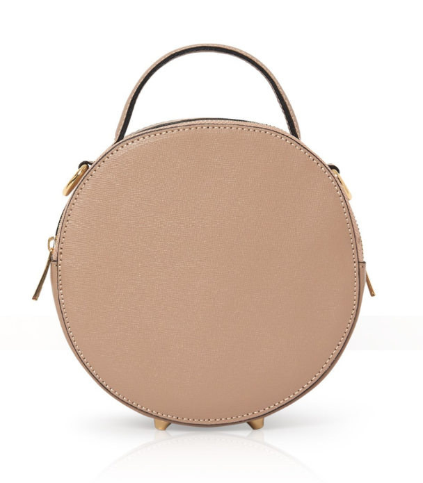 Nude Pink Round Leather Grab Bag