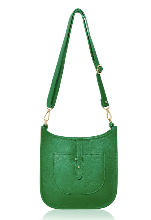 Green Leather Crossbody Bag - Meka