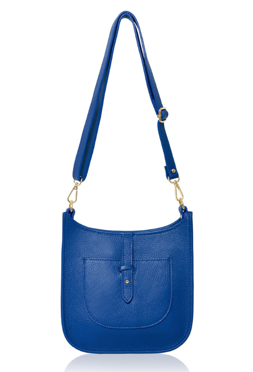Royal Blue Leather Crossbody Bag - Meka