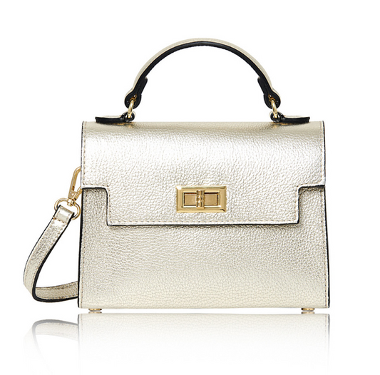Gold Leather Classic Bag - Cindy