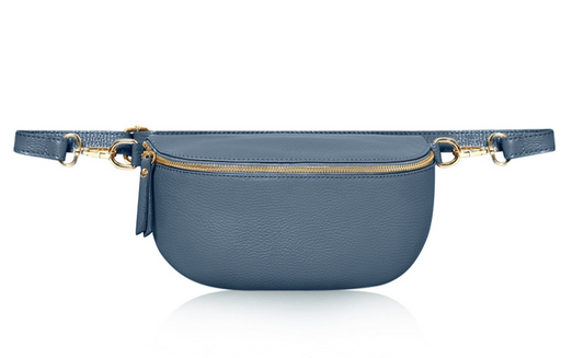 Blue Large Leather Sling Bag - Felicity