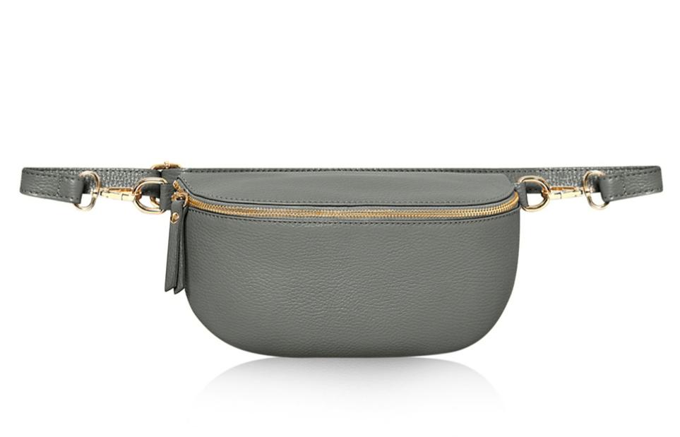 Grey Large Leather Sling Bag - Felicity
