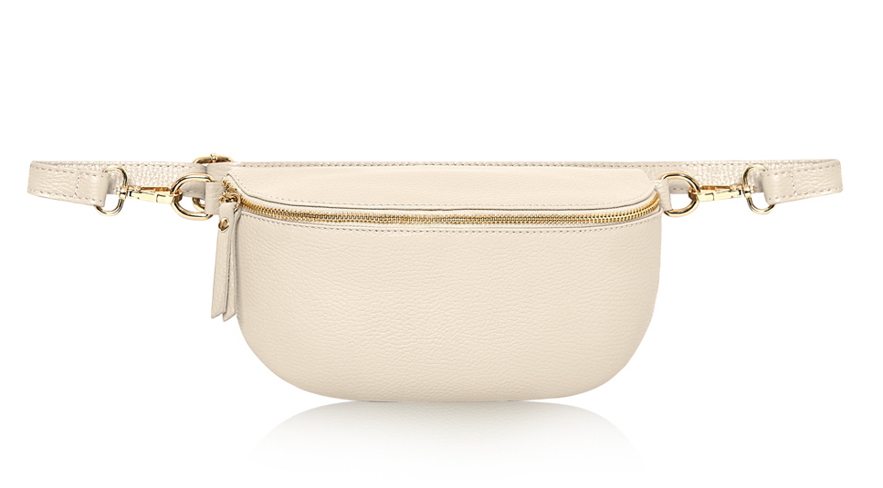 Cream Large Leather Sling Bag - Felicity