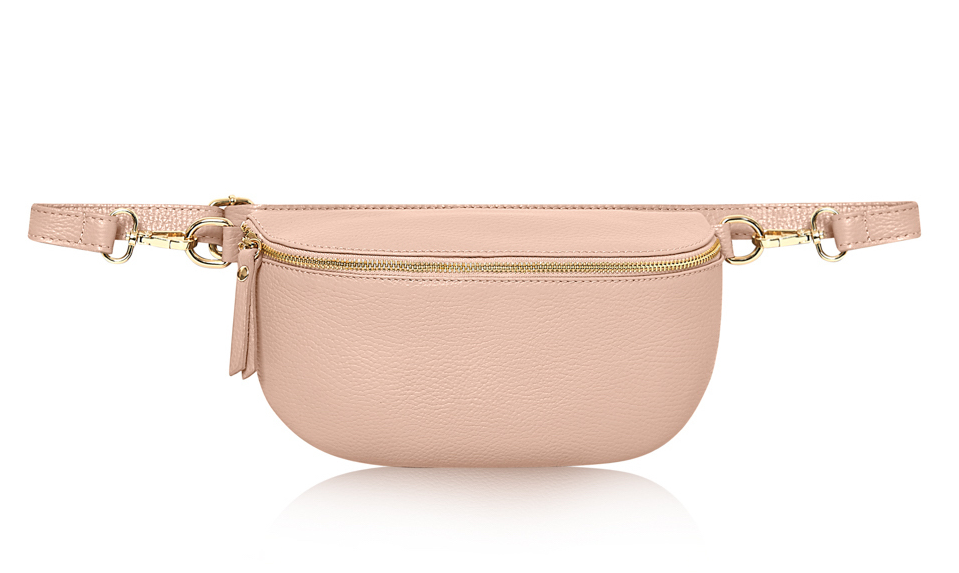 Pale Pink Large Leather Sling Bag - Felicity