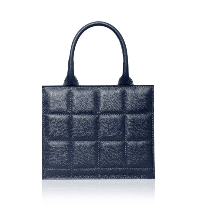 Navy Quilted Leather Grab Bag - Moritz
