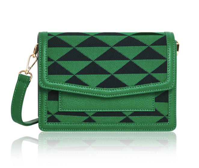 Green Canvas & Leather Bag - Cleopatra