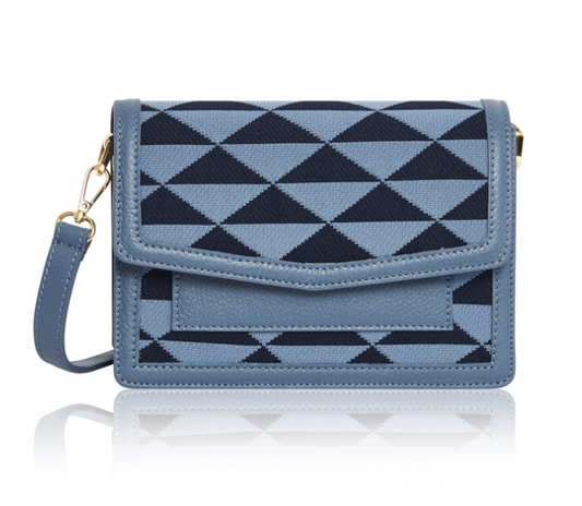 Blue Canvas & Leather Bag - Cleopatra
