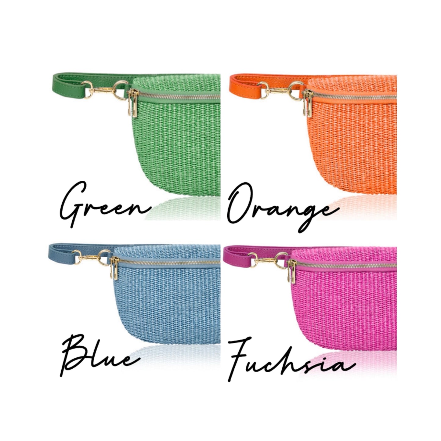 Woven Straw Bum Bag In Numerous Colours - Rosie
