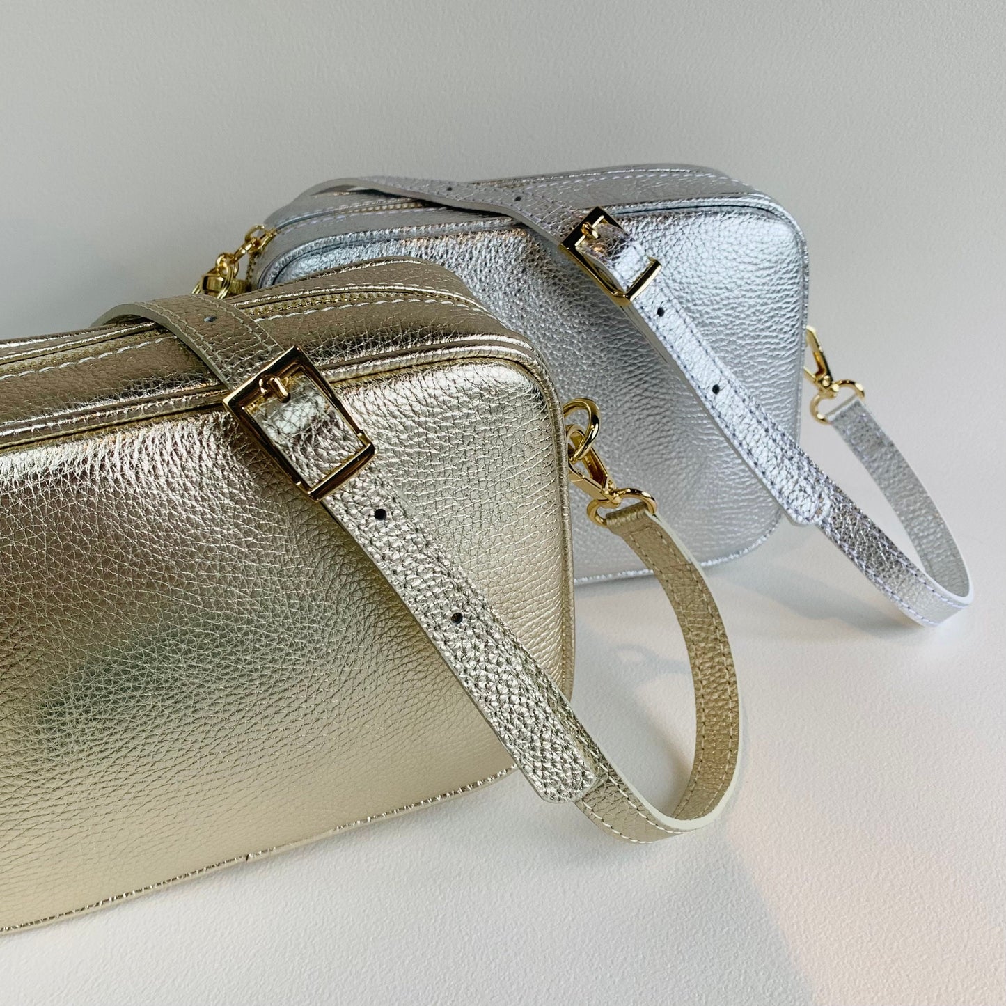 Gold/Silver Leather Crossbody Bag With Tassel - Darcy