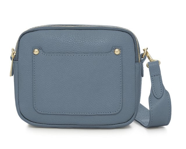 Blue Leather Double Zip Bag - Victoria