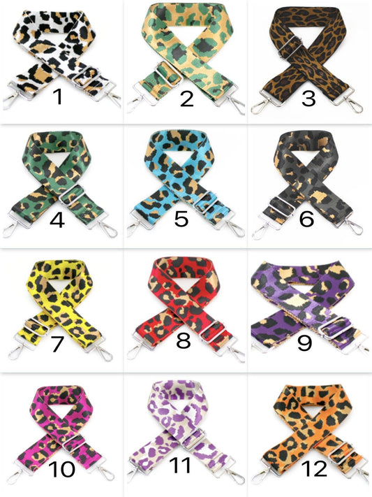Leopard Print Bag Strap - Numerous Colours