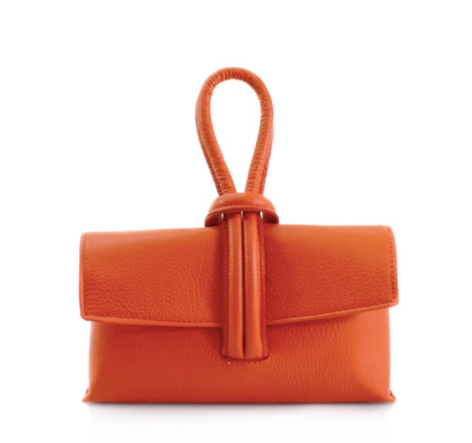 Orange Leather Loop Handle Bag - Claris – STUDIO TEW