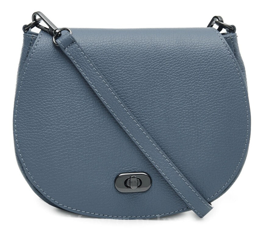 Blue Leather Post Bag