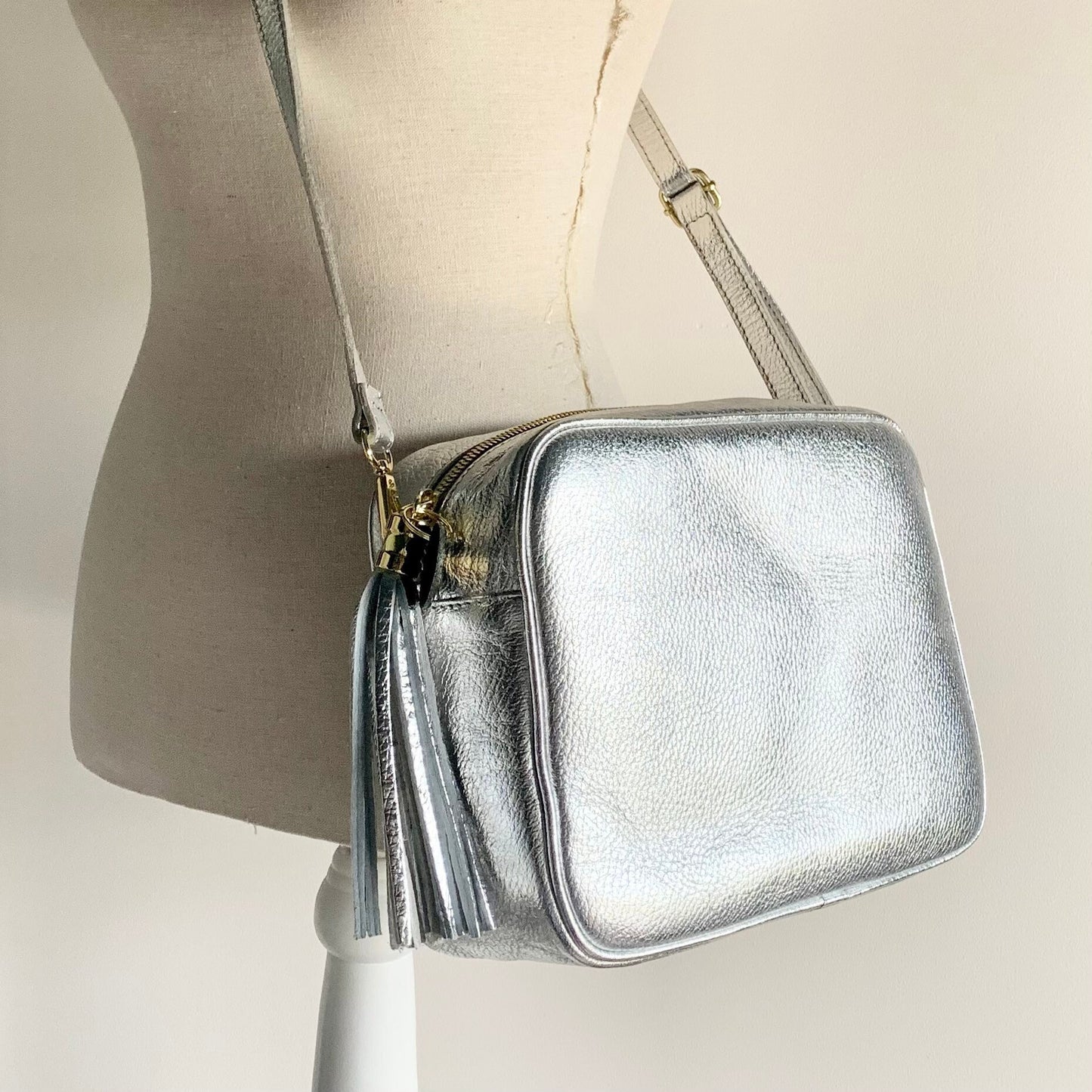 Silver Large Crossbody Bag - Darcy