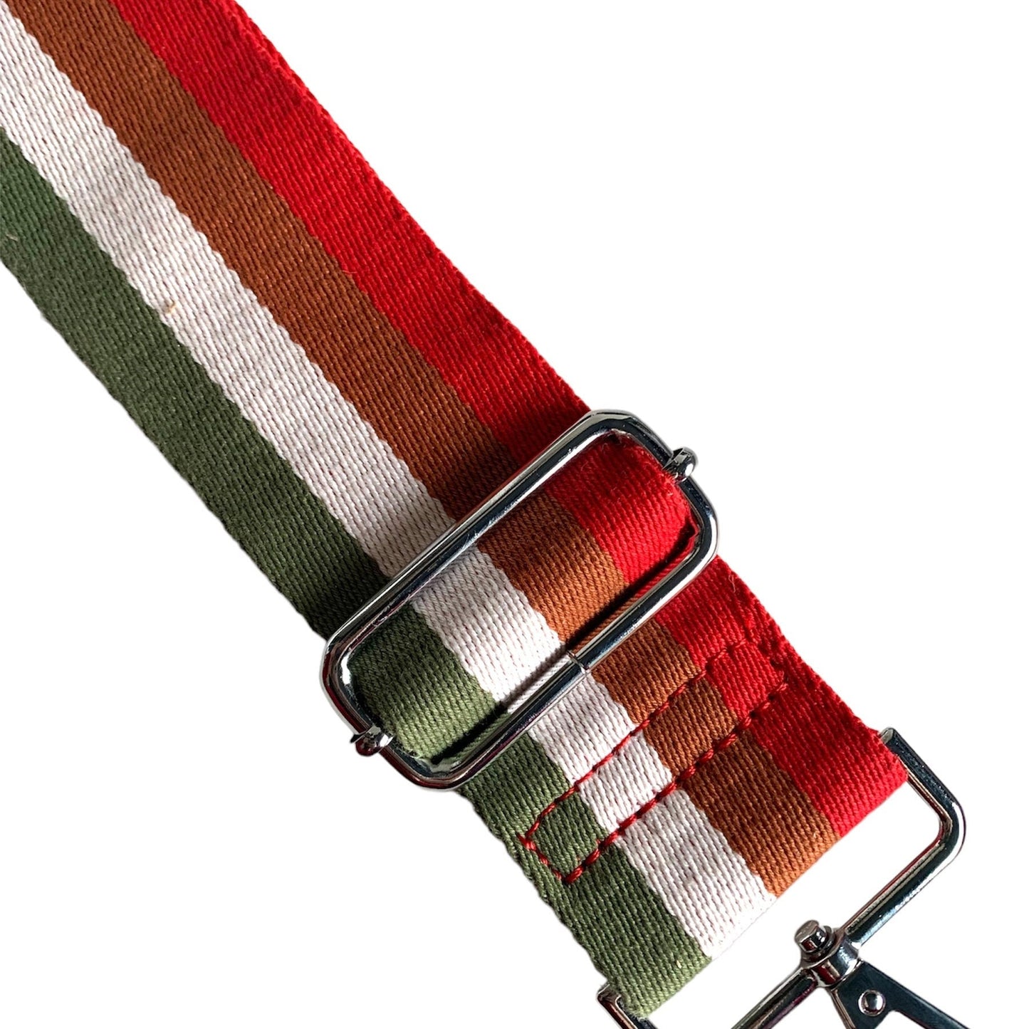 Stripe Canvas Bag Strap, Replacement Bag Strap, Red Stripe Print Bag Strap, Adjustable Handbag Strap