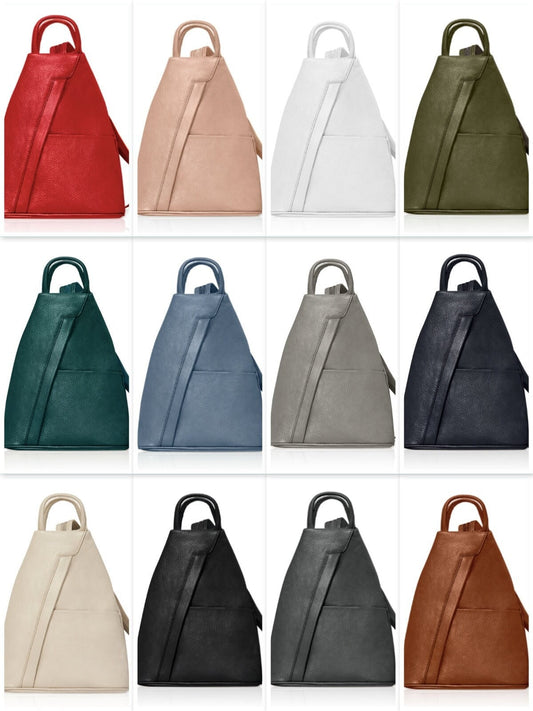 Stilvoller Lederrucksack in mehreren Farben, Damen-Lederrucksack, heller Rucksack, Arbeitstasche, Ledertasche, Jubiläumsgeschenk, Ehefrau-Geschenk