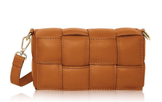 Tan Leather Weaved Bag - London