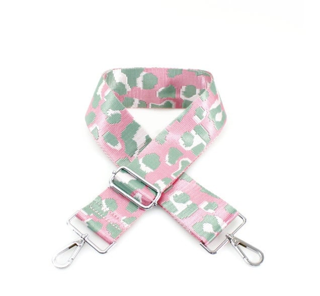 Light Pink Leopard Canvas Bag Strap, Animal Print Replacement Bag Strap, Cheetah Print Bag Strap, Adjustable Handbag Strap