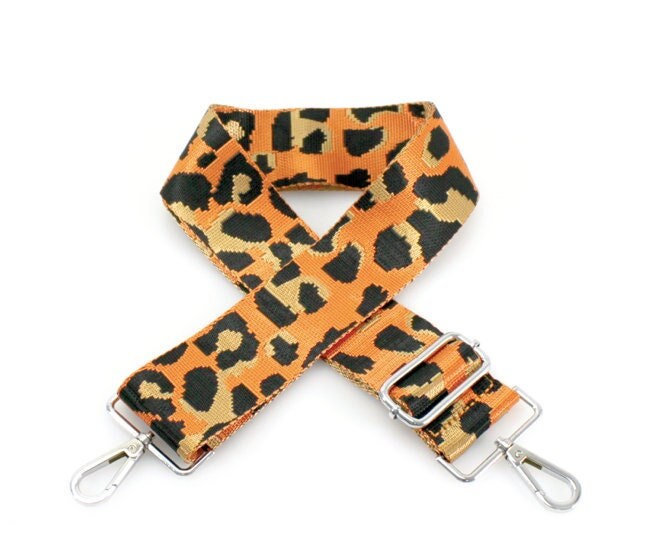 Orange Leopard Print Bag Strap
