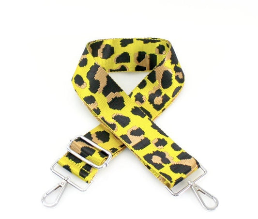 Gelber Taschenriemen mit Leopardenmuster