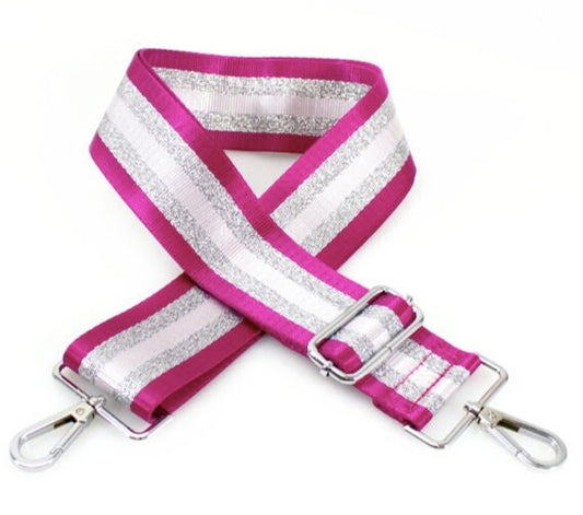 Pink & Silver Sparkly Bag Strap