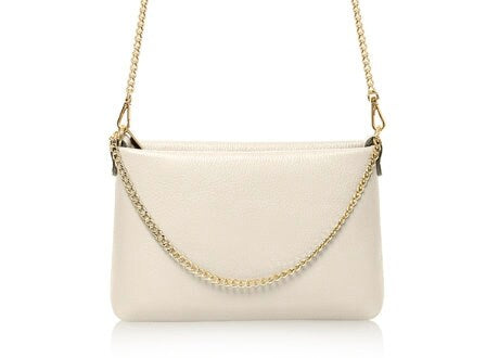 Beige Leather Multiway Chain Bag - Constance