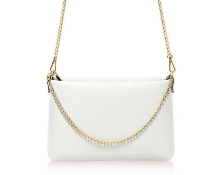 White Leather Multiway Chain Bag - Constance