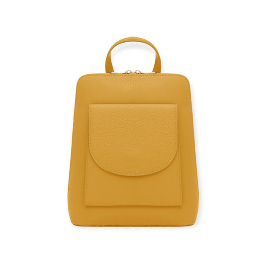 Mustard Stylish Leather Backpack