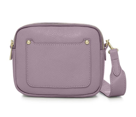 Lilac Leather Double Zip Bag - Victoria