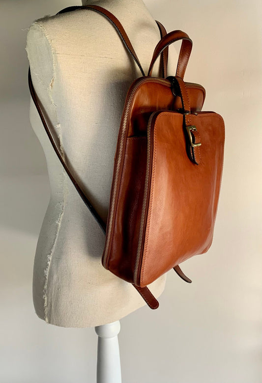 Stylish Brown Leather Backpack