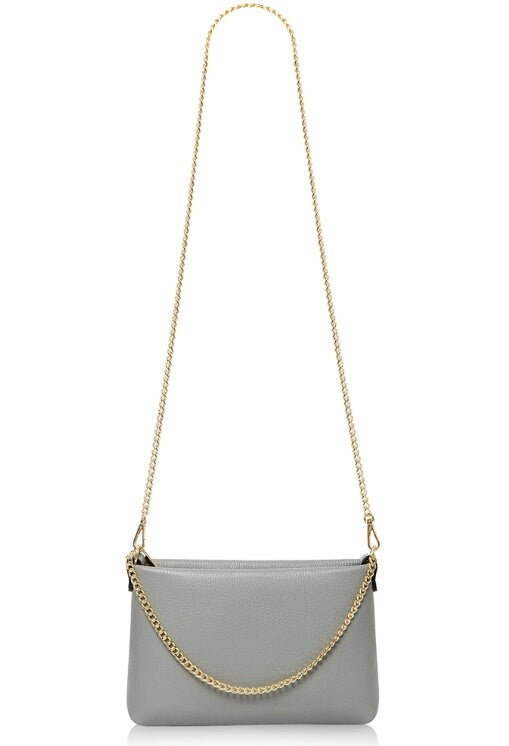 Grey Leather Multiway Chain Bag - Constance