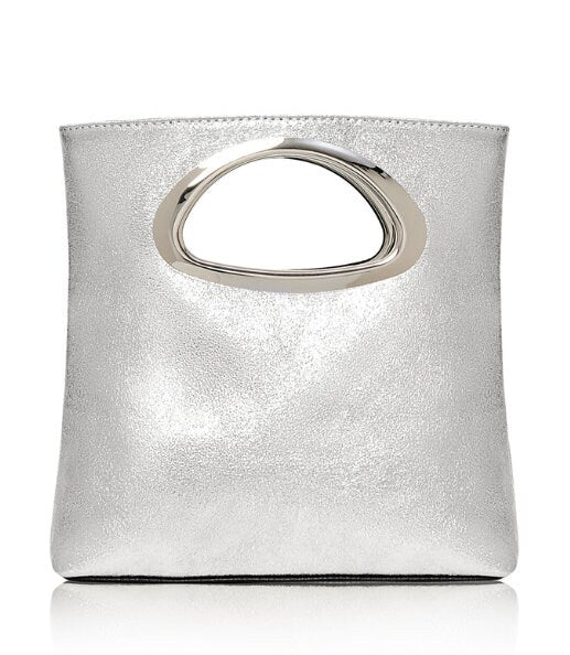 Metallic Leather Clutch Bag - Freya