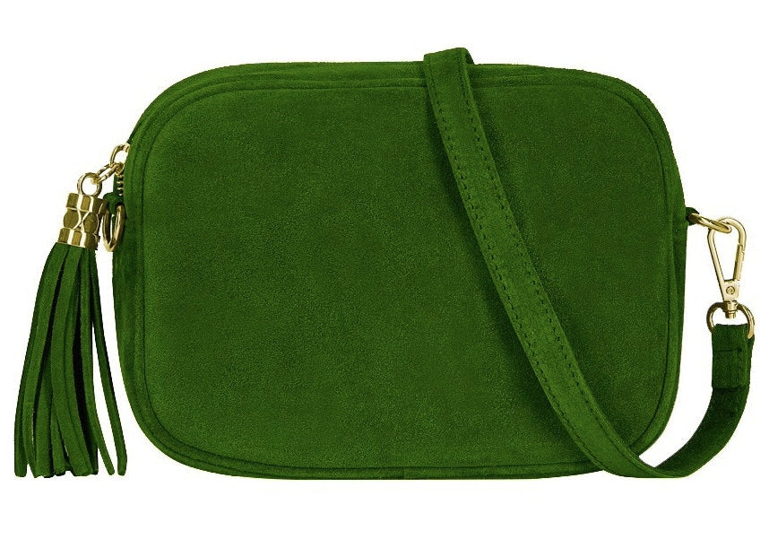 Green Suede Crossbody Bag
