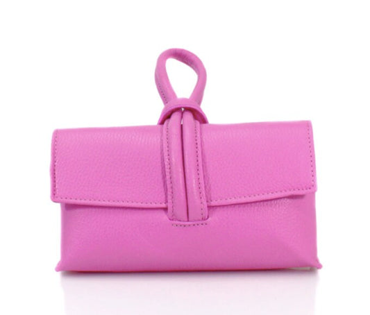 Pink Leather Loop Handle Bag - Claris