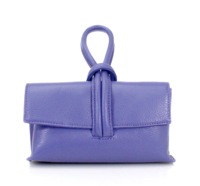 Lilac Leather Loop Handle Bag - Claris